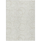 5' X 8' Ivory And Beige Geometric Washable Indoor Outdoor Area Rug