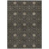 3' X 5' Black Brown And Gray Oriental Washable Indoor Outdoor Area Rug