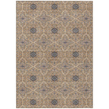 3' X 5' Copper Black And Brown Oriental Washable Indoor Outdoor Area Rug