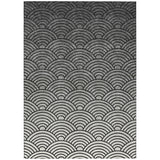 3' X 5' Black Silver And Gray Geometric Washable Indoor Outdoor Area Rug