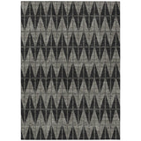 3' X 5' Black Brown And Gray Geometric Washable Indoor Outdoor Area Rug