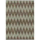 3' X 5' Chocolate And Beige Geometric Washable Indoor Outdoor Area Rug