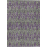 3' X 5' Plum And Sage Geometric Washable Indoor Outdoor Area Rug