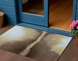 3' X 5' Chocolate Gold And Plum Abstract Washable Indoor Outdoor Area Rug