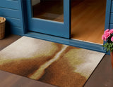 3' X 5' Rust Copper And Beige Abstract Washable Indoor Outdoor Area Rug