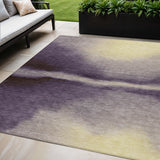 5' X 8' Plum Wheat And Ivory Abstract Washable Indoor Outdoor Area Rug