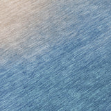 3' X 5' Denim Blue Beige And Cream Abstract Washable Indoor Outdoor Area Rug