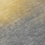 5' X 8' Granite Gray Gold And Gray Abstract Washable Indoor Outdoor Area Rug