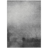 3' X 5' Gray Silver And Black Abstract Washable Indoor Outdoor Area Rug