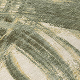 3' X 5' Olive Green Gold And Beige Abstract Washable Indoor Outdoor Area Rug