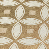 5' X 8' Copper And Ivory Geometric Washable Indoor Outdoor Area Rug