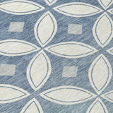 3' X 5' Ivory And Blue Geometric Washable Indoor Outdoor Area Rug