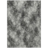 5' X 8' Ivory Gray And Black Abstract Washable Indoor Outdoor Area Rug
