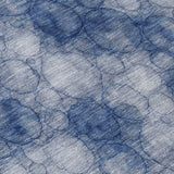 3' X 5' Navy Blue And Ivory Abstract Washable Indoor Outdoor Area Rug