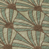 3' X 5' Artichoke Green Brown And Beige Seashell Washable Indoor Outdoor Area Rug