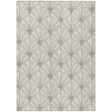 3' X 5' Ivory Beige And Taupe Seashell Washable Indoor Outdoor Area Rug