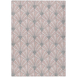 3' X 5' Pink Coral And Gray Seashell Washable Indoor Outdoor Area Rug