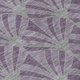 5' X 8' Purple And Silver Seashell Washable Indoor Outdoor Area Rug