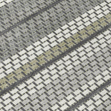 3' X 5' Gray Silver And Ivory Striped Washable Indoor Outdoor Area Rug