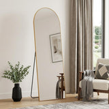 69" Gold Arch Freestanding Framed Full Length Mirror