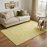 5' X 8' Gold And Ivory Floral Washable Area Rug With UV Protection