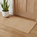 3' X 5' Salmon And Ivory Floral Washable Area Rug With UV Protection
