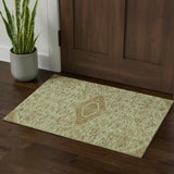 3' X 5' Sage And Salmon Floral Washable Area Rug With UV Protection