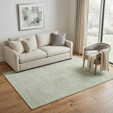 5' X 8' Mint Green And Ivory Geometric Washable Area Rug With UV Protection