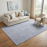 5' X 8' Sky Blue And Ivory Geometric Washable Area Rug With UV Protection