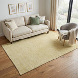 5' X 8' Wheat And Gold Geometric Washable Area Rug With UV Protection