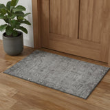 3' X 5' Gray And Silver Oriental Washable Area Rug With UV Protection