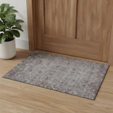 3' X 5' Coffee And Silver Oriental Washable Area Rug With UV Protection