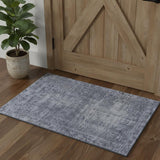 3' X 5' Navy Blue And Silver Oriental Washable Area Rug With UV Protection