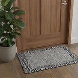 3' X 5' Gray And Black Animal Print Washable Area Rug With UV Protection