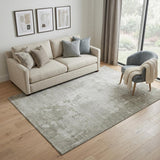 5' X 8' Linen And Beige Abstract Washable Area Rug With UV Protection