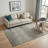 5' X 8' Taupe Gray And Silver Striped Washable Area Rug With UV Protection