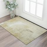 3' X 5' Wheat Ivory And Beige Striped Washable Area Rug With UV Protection
