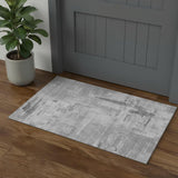 3' X 5' Gray Silver And Charcoal Abstract Washable Area Rug With UV Protection