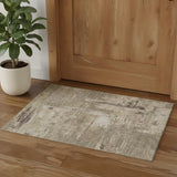 3' X 5' Coffee Beige And Ivory Abstract Washable Area Rug With UV Protection