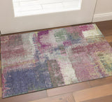 3' X 5' Blush Purple And Gray Abstract Washable Area Rug With UV Protection