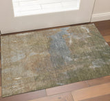 3' X 5' Copper And Gray Abstract Washable Area Rug With UV Protection