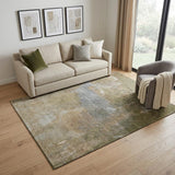 5' X 8' Copper And Gray Abstract Washable Area Rug With UV Protection