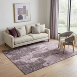 5' X 8' Pink Charcoal And Ivory Abstract Washable Area Rug With UV Protection