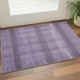 3' X 5' Lavender And Lilac Striped Washable Area Rug With UV Protection