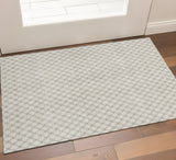 3' X 5' Beige And Ivory Geometric Washable Area Rug With UV Protection