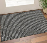 3' X 5' Black Gray And Silver Geometric Washable Area Rug With UV Protection