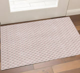 3' X 5' Pink Ivory And Gray Geometric Washable Area Rug With UV Protection