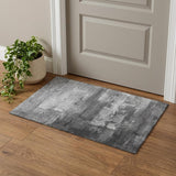 3' X 5' Gray Silver And Charcoal Abstract Washable Area Rug With UV Protection