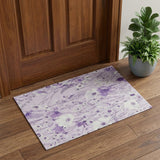 3' X 5' Lavender And Ivory Floral Washable Area Rug With UV Protection