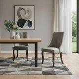Set of Two Gray And Brown And Gray Tufted Velvet Dining Side Chairs